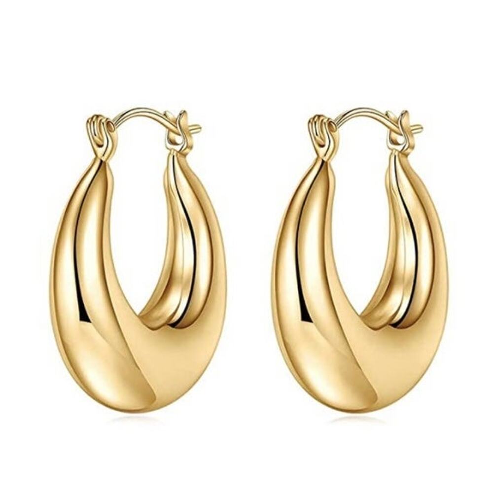 Chunky Gold  Hoop Earrings